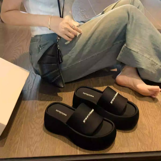 Mom Comfortable Round Head King Letters Figure Flattering Word Slippers