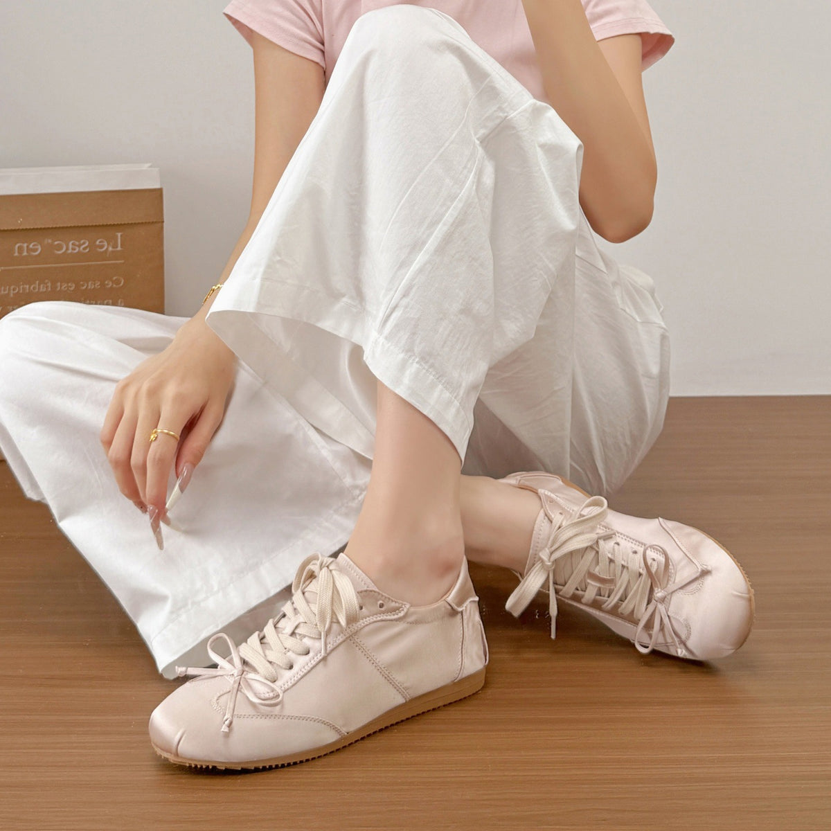 Women's Satin Ballerina Flats German Training Large Women's Sports Shoes