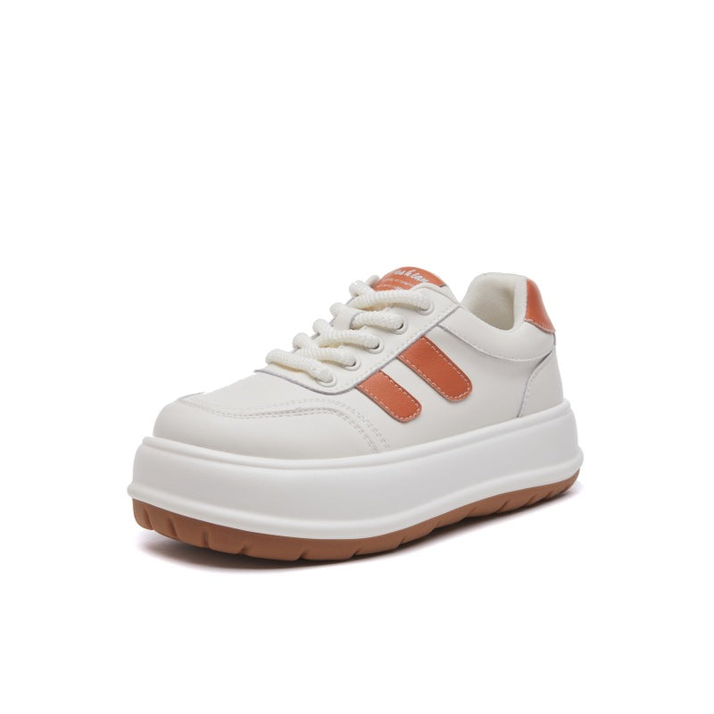 Women's Platform White Spring Korean Style Round Casual Shoes