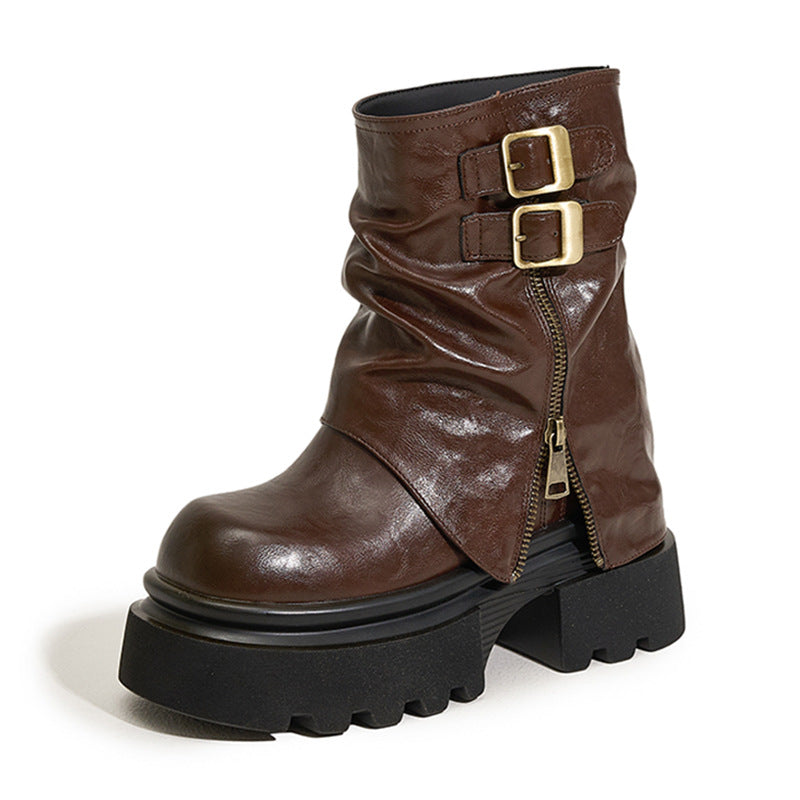 Smoke Pipe Female Two-way Sleeve Short Boots