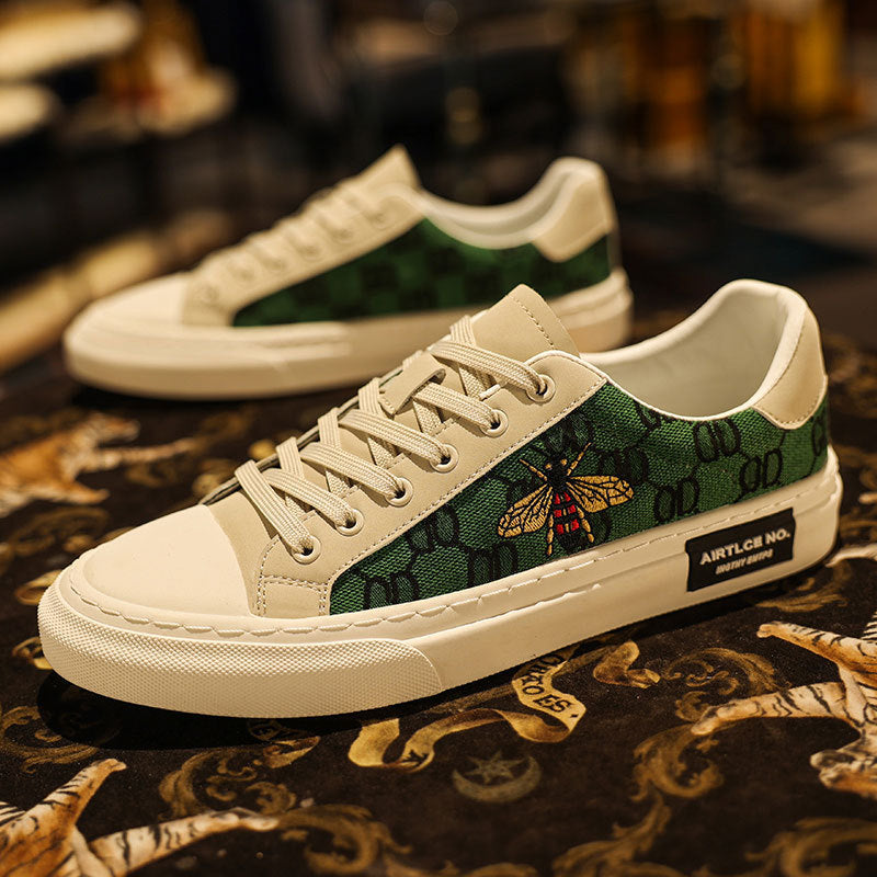Men's Korean Fashionable White Summer Breathable Canvas Shoes