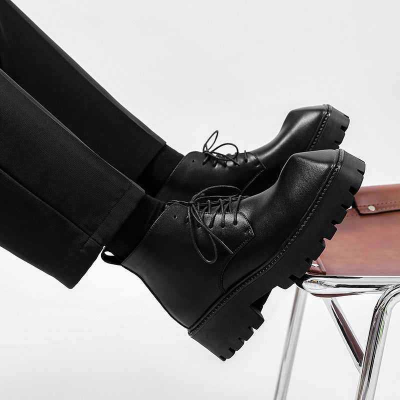 Men's British Style Thick Bottom Height Increasing Boots