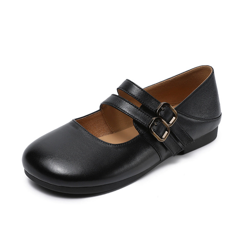 Women's Pumps Spring Round Head Low Flat Heels