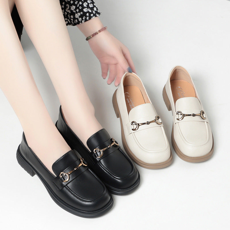 Women's Genuine Retro British Style Spring Deep Loafers