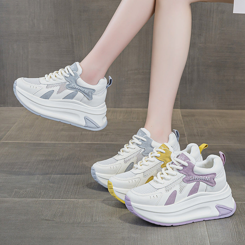 Women's & Men's Spring Thick-soled Mesh Surface Fashion Dad Men's Shoes