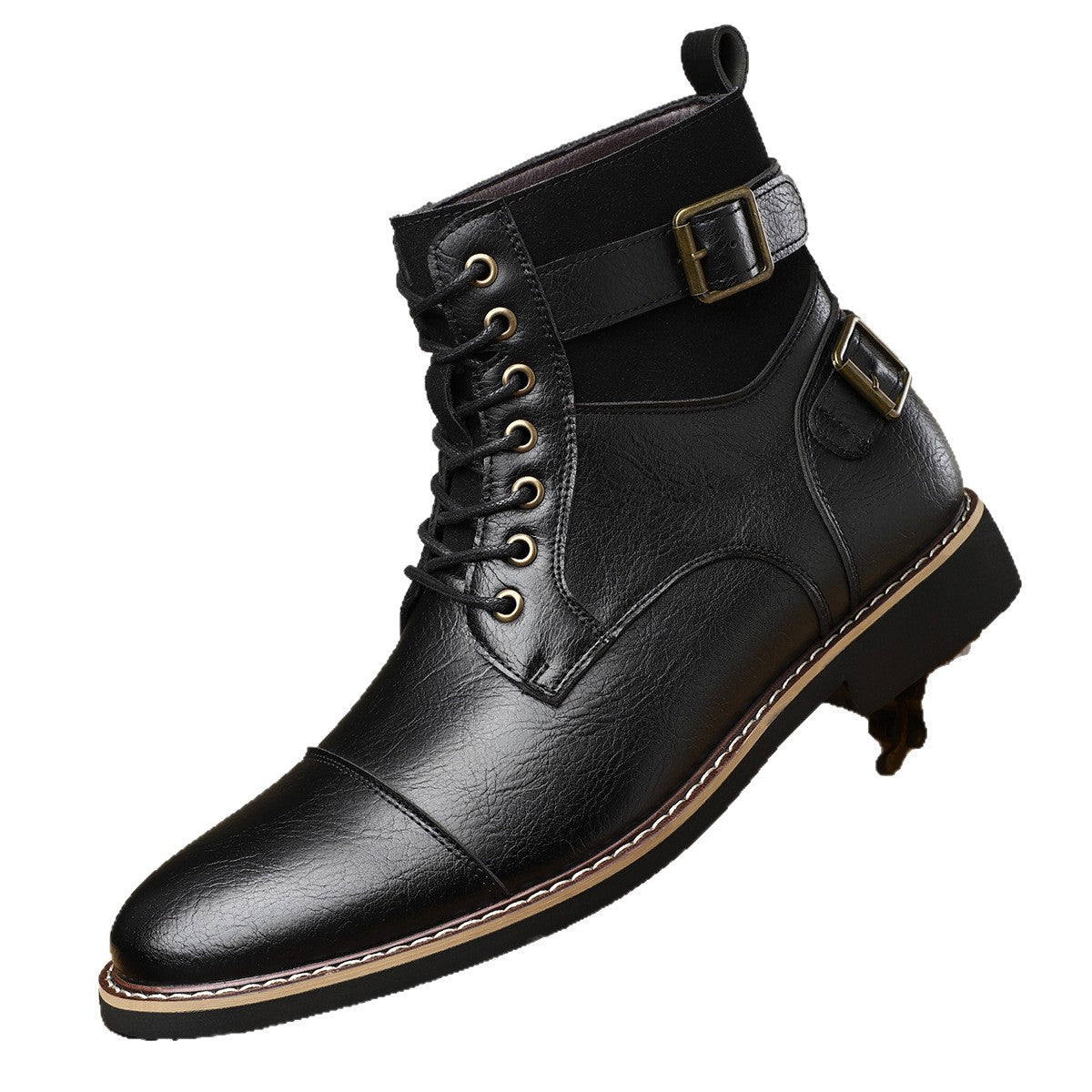 Men's Worker British Martin Retro Lace Up Round Boots