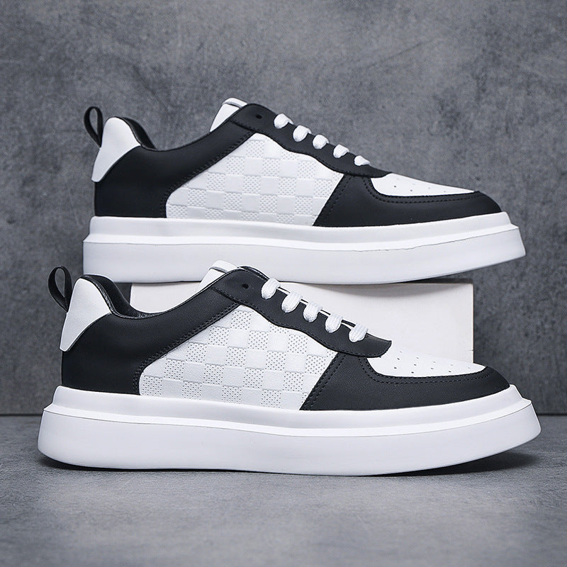 Men's Modern Tide Cowhide Easy Wear Platform Sneakers