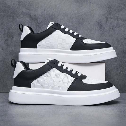Men's Modern Tide Cowhide Easy Wear Platform Sneakers