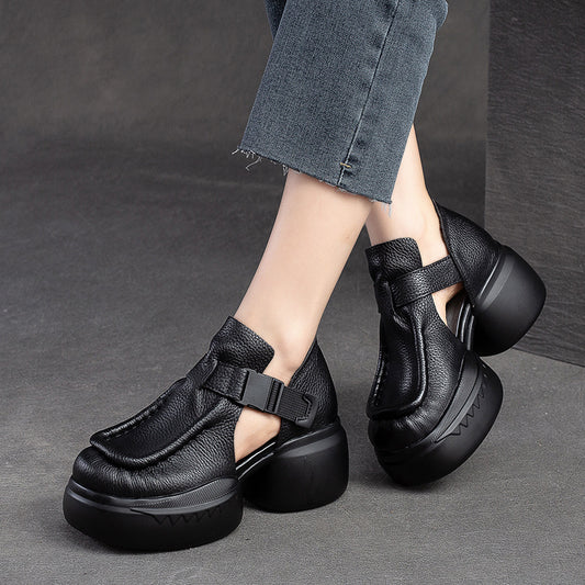 Women's Shu Breathable Closed Toe Hollow Velcro Heels