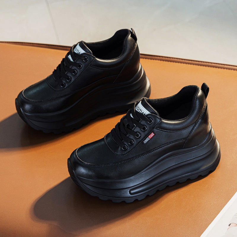 Women's Increasing Insole Single-layer Small Platform Thick Men's Shoes