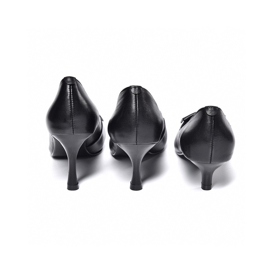 Women's Genuine Pumps Pointed Toe Cowhide Stiletto Women's Fashion Shoes