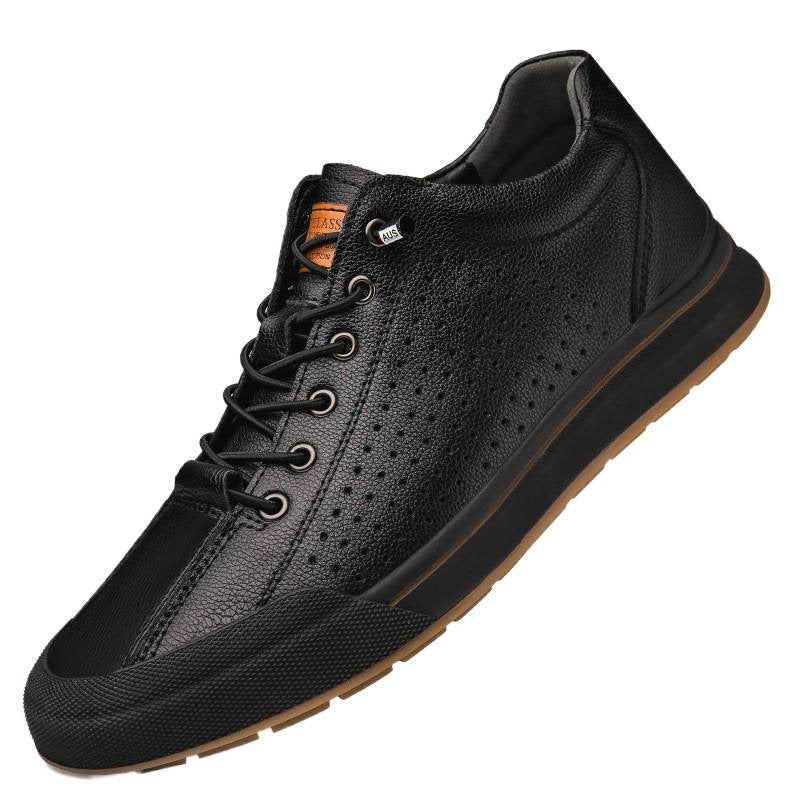 Men's Fashion White Breathable Versatile Hollow Driving Height Men's Board Shoes
