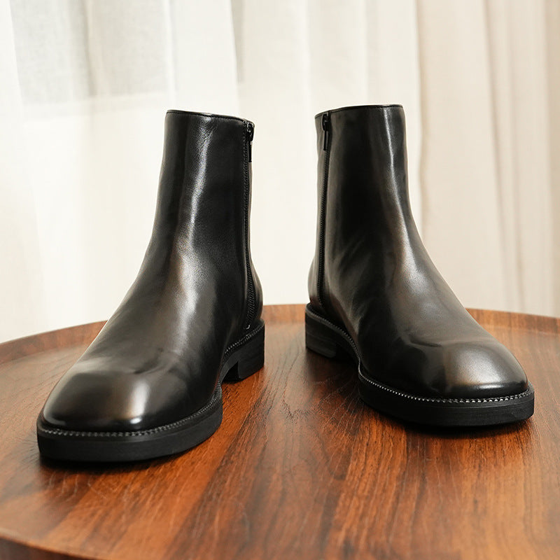 Men's Rider Winter Square Toe Business High Top Ankle Side Boots
