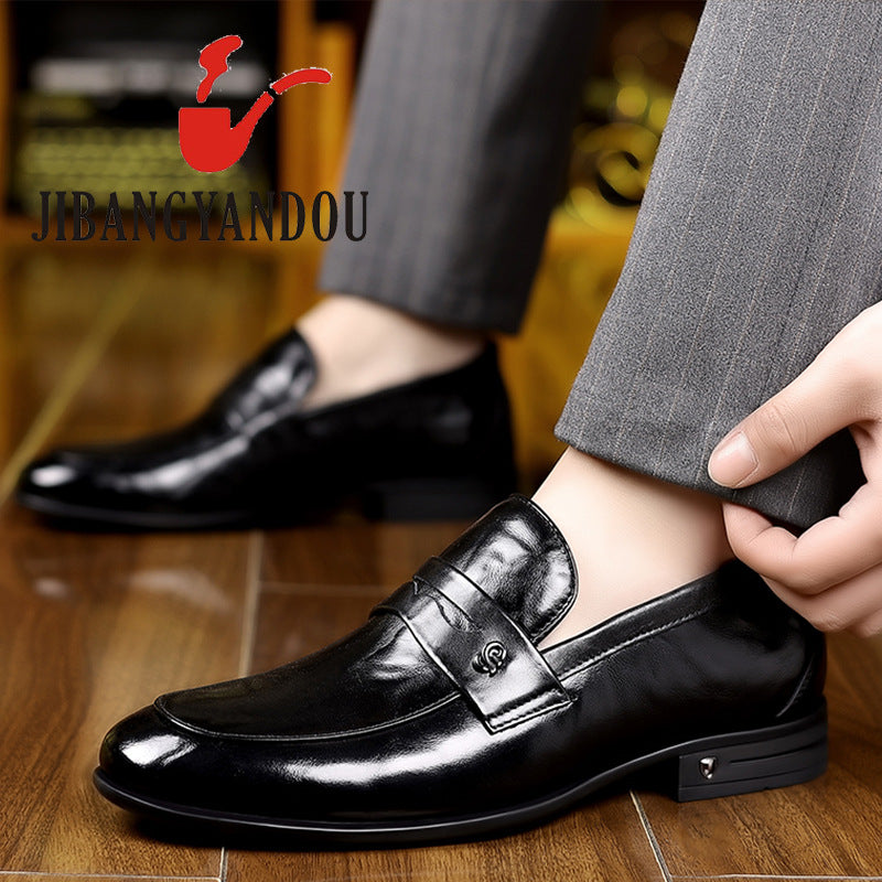 Layer Pure Cattlehide Inside Pigskin Insole Soft Bottom Men's Casual Leather Shoes