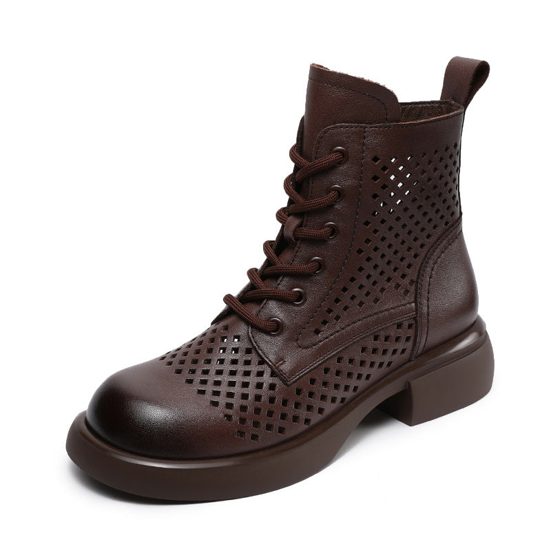 Women's Cowhide Hollow Martin Summer Breathable Genuine Boots