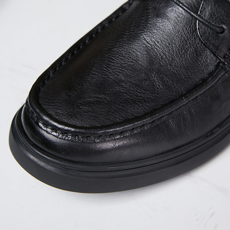 Men's Clutch Pattern Cowhide Thick Sole Comfortable Leather Shoes