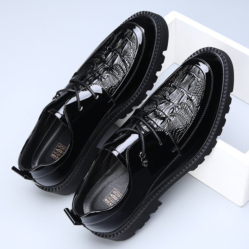 Men's Size Spring Breathable Height Increasing Groom Men's Shoes