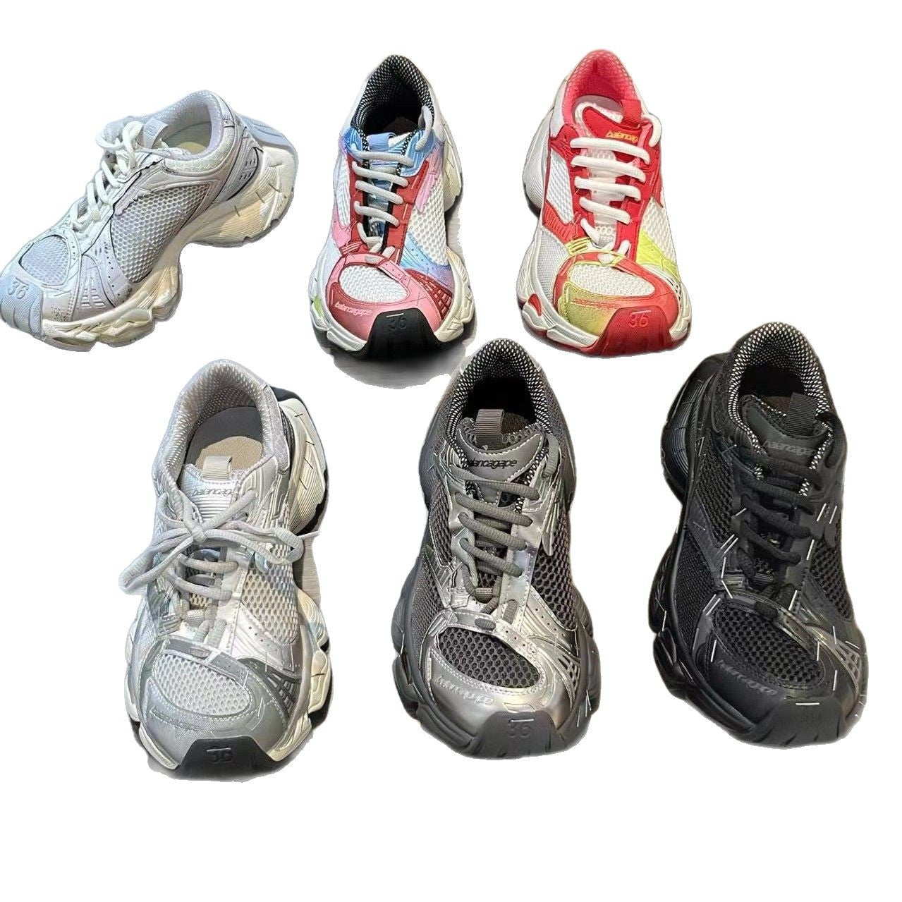 Autumn Stapler Dad Retro Distressed Thick Bottom Sneakers