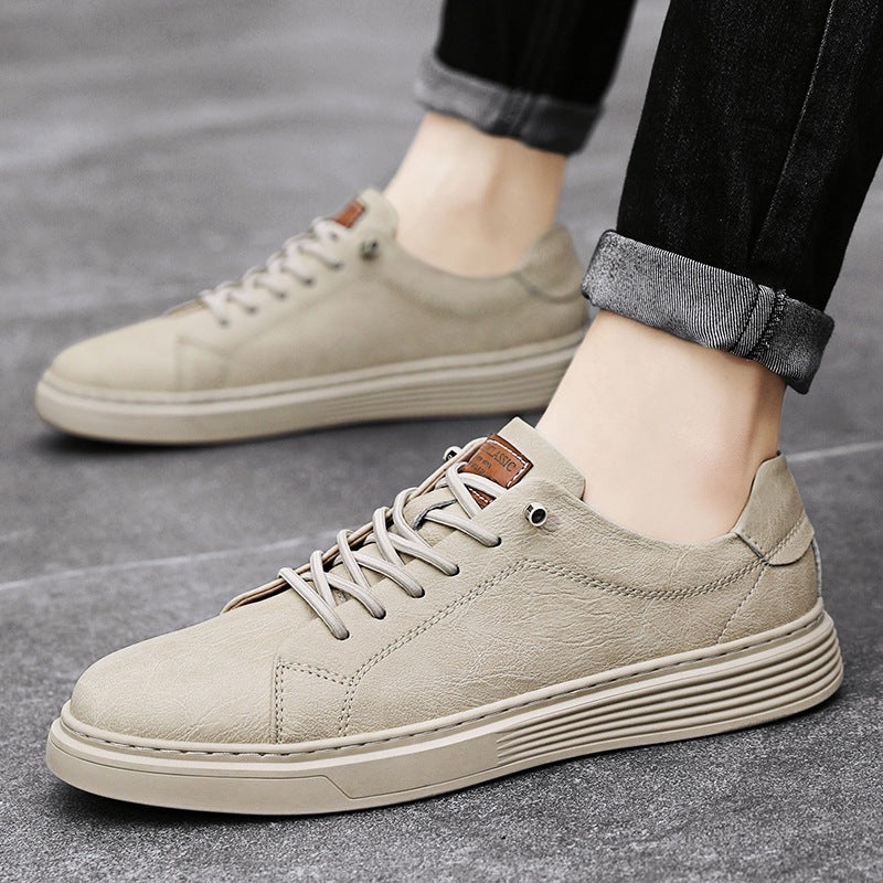 Men's Spring Cowhide Fashion Formal Wear Plus Size Men's Board Shoes