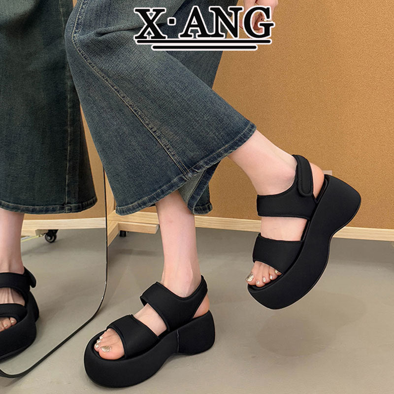 Women's Small Platform Summer Velcro Beach Roman Sandals