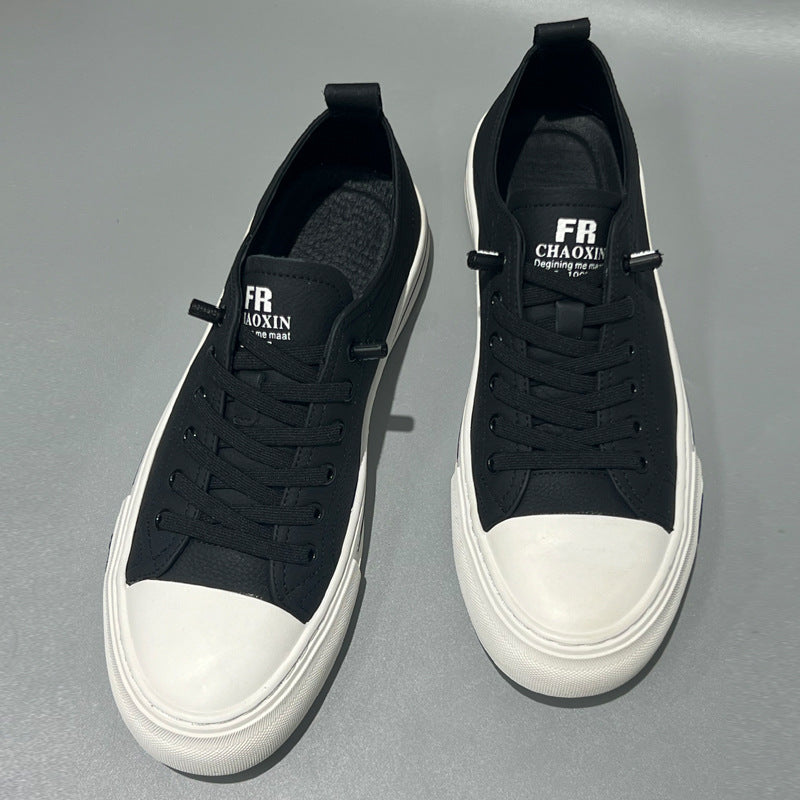 Men's White Surface Genuine Slip-on Summer Men's Board Shoes