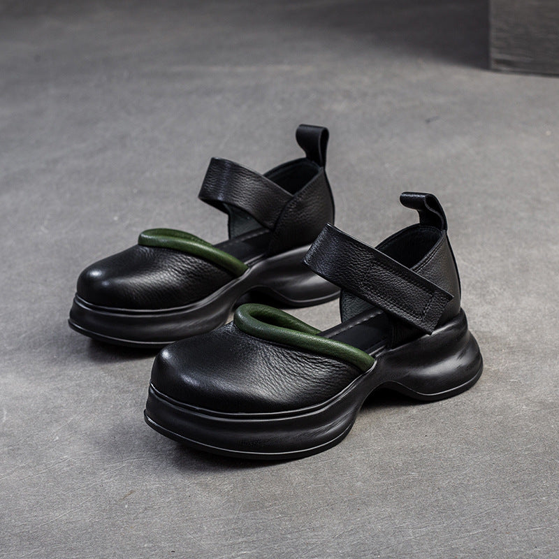 Women's & Men's Closed Toe Velcro Artistic Style Thick Men's Shoes