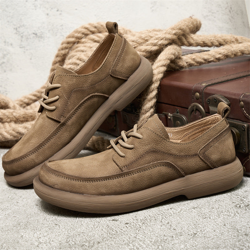 Men's First Layer Cowhide Retro Easy Matching Leather Shoes