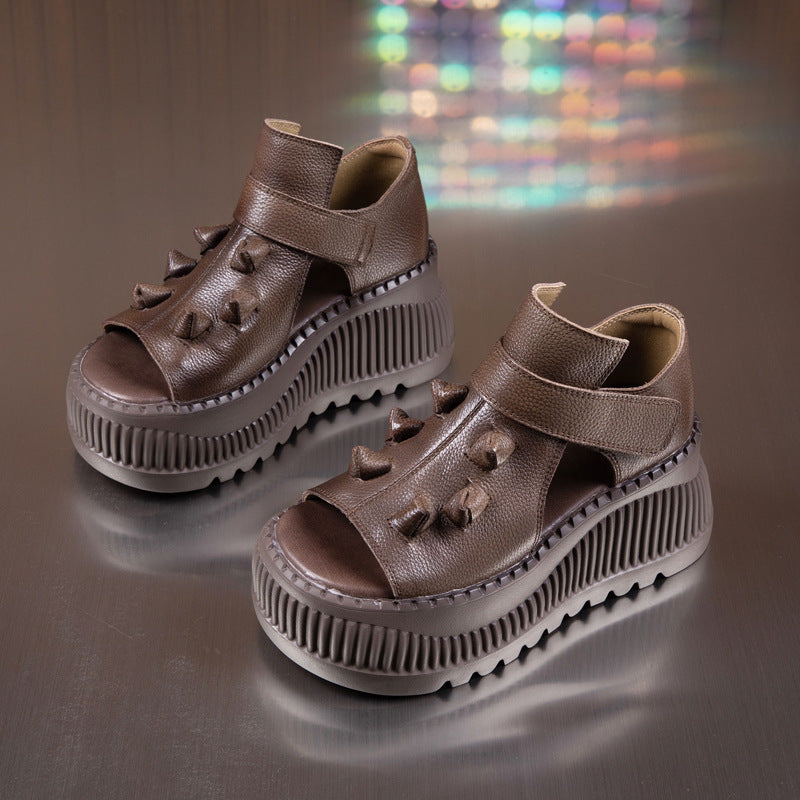 Women's Platform Retro Peep Toe Roman Niche Sandals