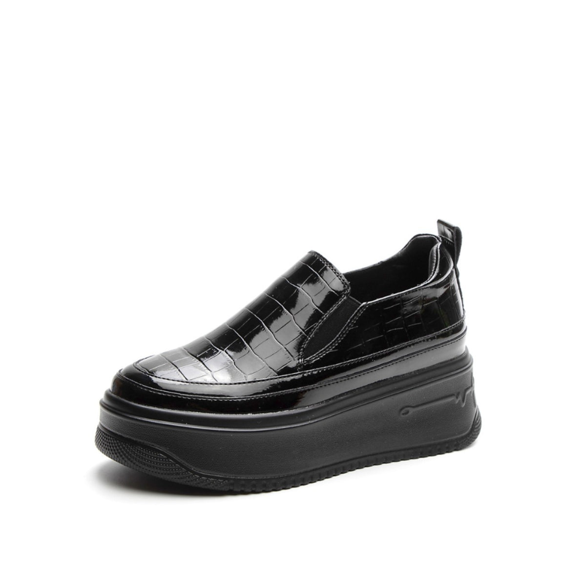 Women's Small For Platform Single-layer Slip-on Style Leather Shoes