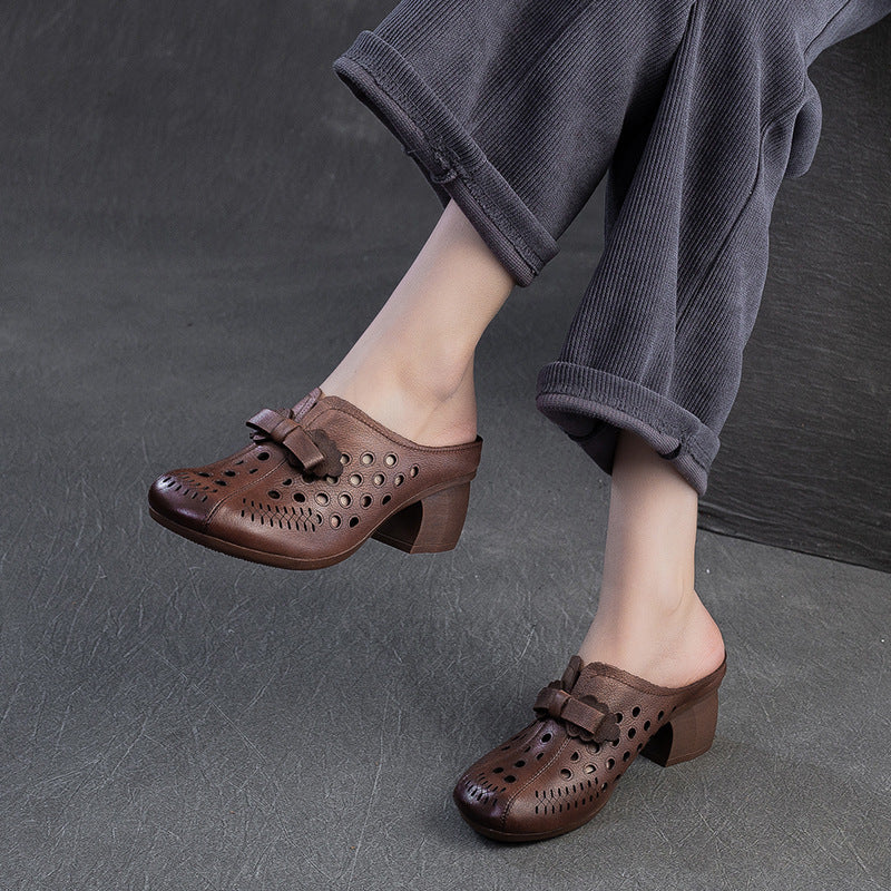 Women's & Men's Retro Small Closed Toe Outdoor Comfortable Heels
