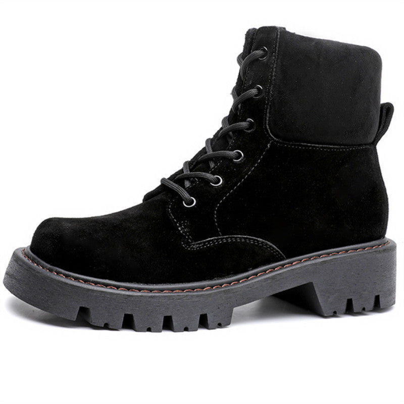 Women's Genuine Platform Ankle Retro Worker Big Sneakers