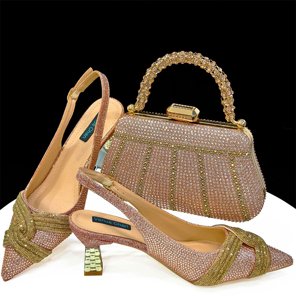 Women's Bags Set Banquet Style Pointed Toe Cross Heels