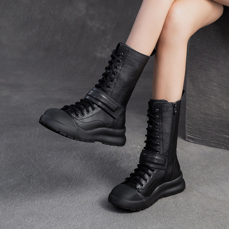 Women's Shu Dong Retro Minority Martin Top Boots