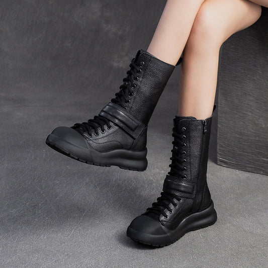 Women's Shu Dong Retro Minority Martin Top Boots