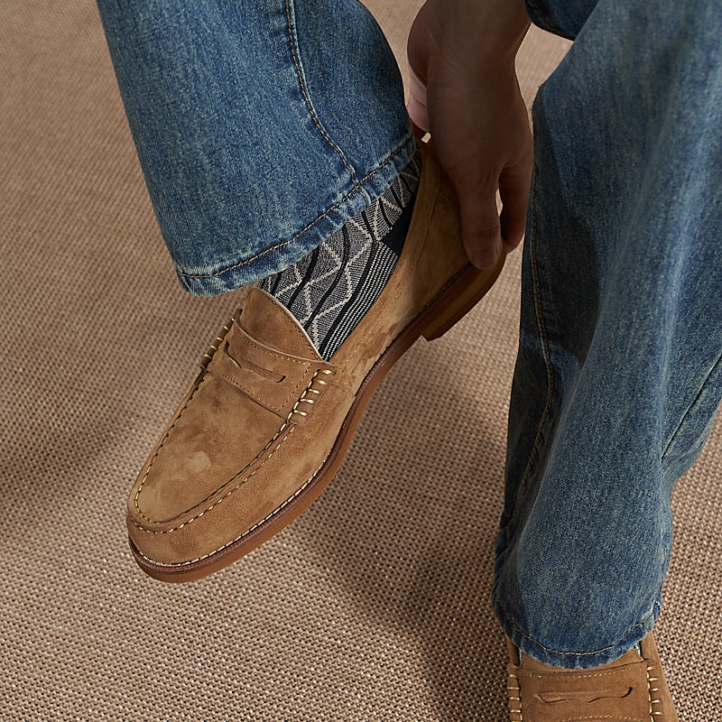 Men's Slip-on Suede Platform Board Spring Loafers
