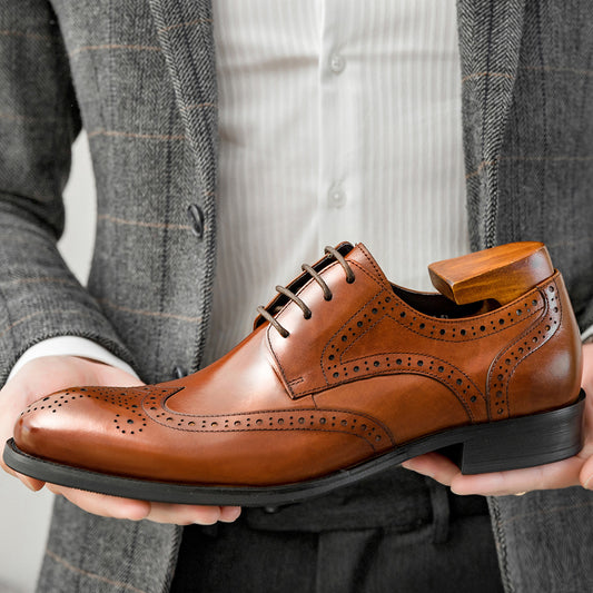 Men's Brogue Business British Carved Wedding Leather Shoes
