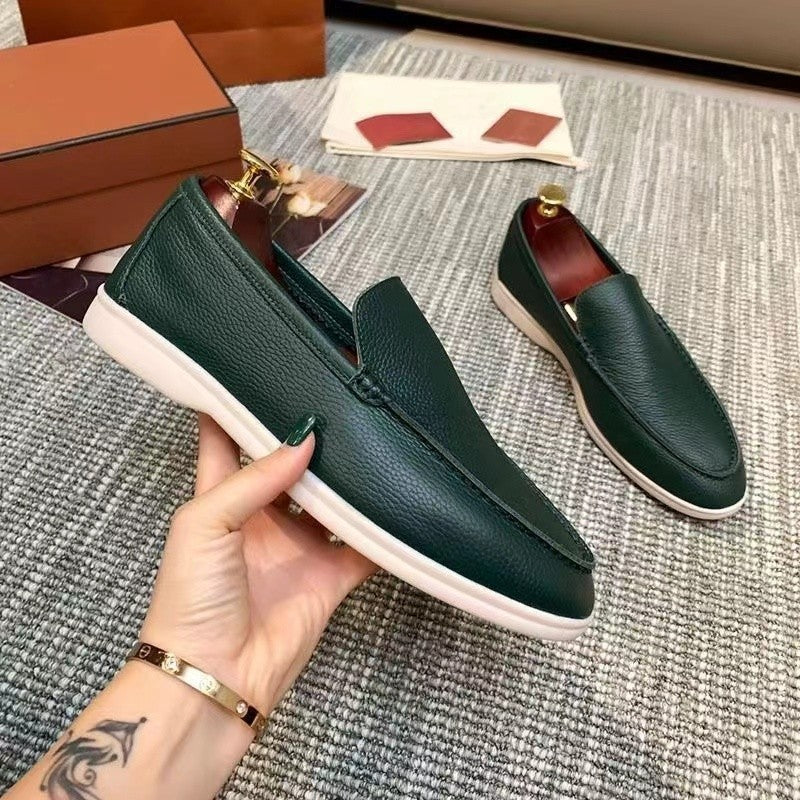 Home Summer Solid Color Low-cut Genuine Viscose Round Casual Shoes