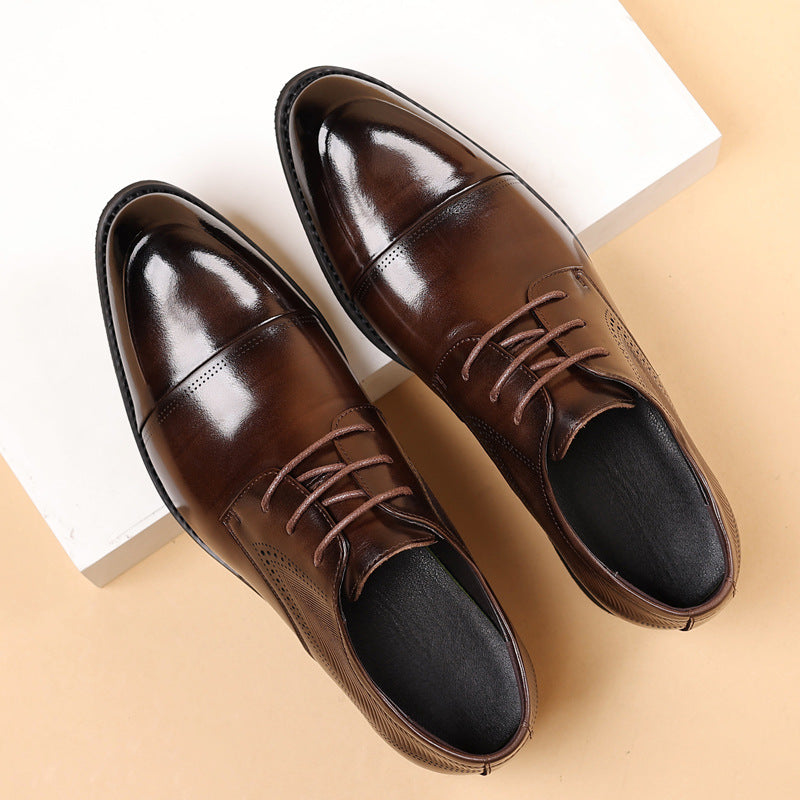 Men's Formal Wear Genuine Wedding Simple Style Leather Shoes