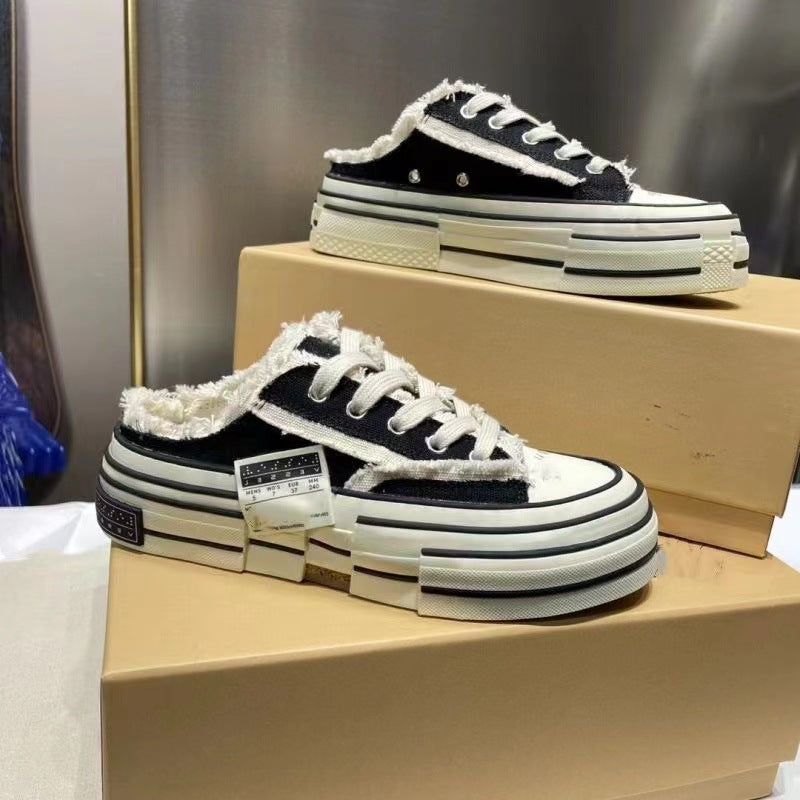 Beggar Unisex Trendy Platform Couple Height Canvas Shoes