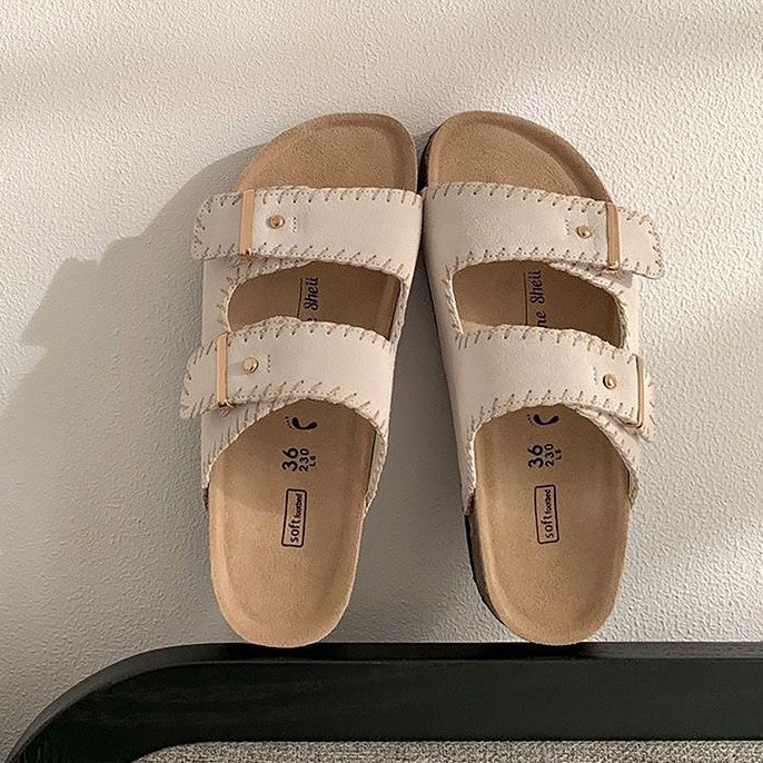 Women's Su White Dews Genuine Platform Summer Sandals