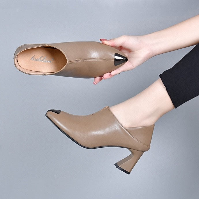 Women's Genuine Pointed High Korean Temperament Wild Women's Fashion Shoes