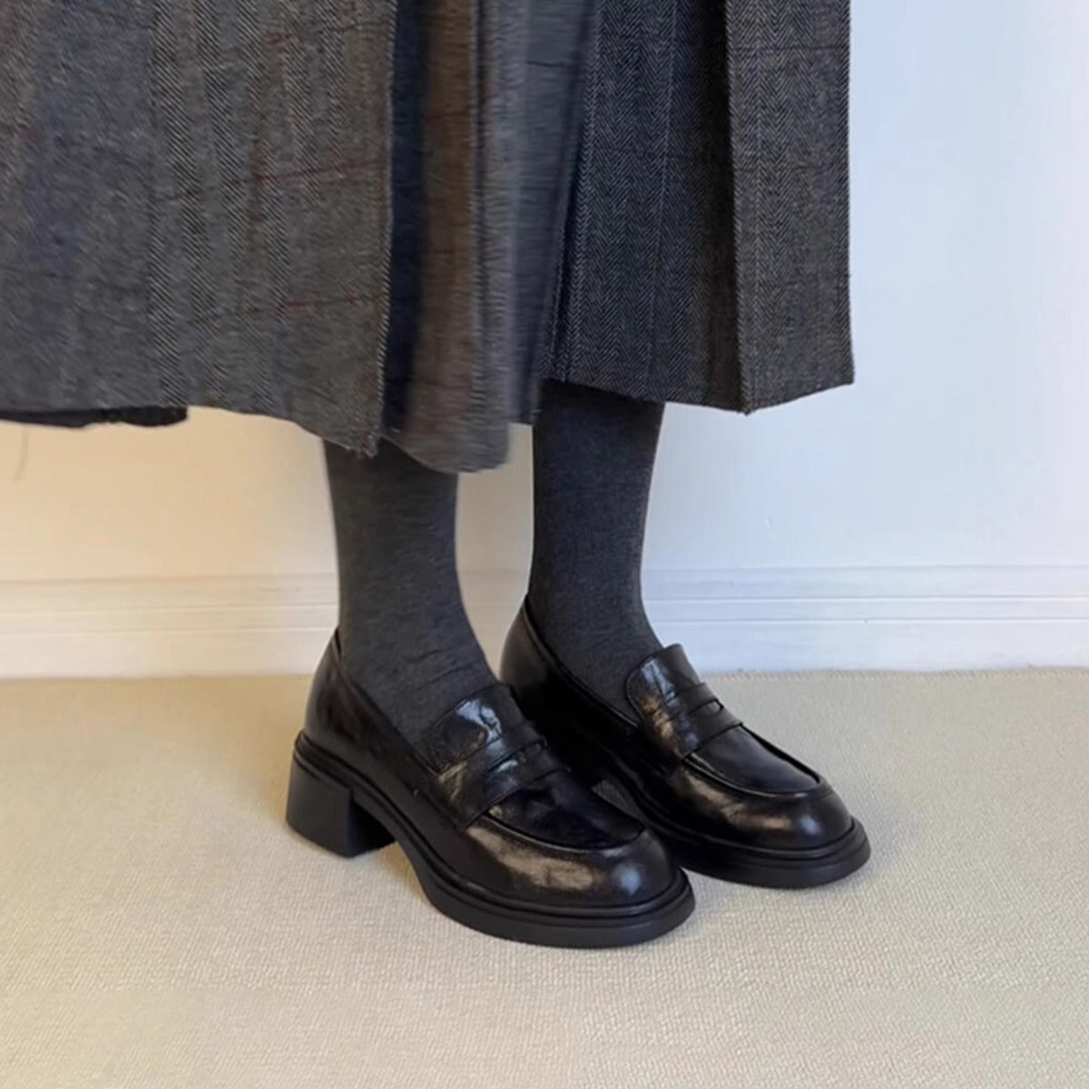Women's Version Genuine Thick With British Style Loafers