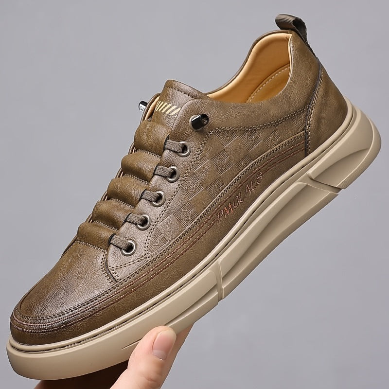 Men's Manual Stitching Breathable White Board Leather Shoes