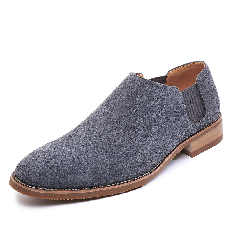 Men's Korean Style Pointed British Suede Calf Men's Shoes