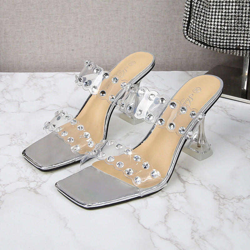 Stiletto High Square Toe Strap Fairy Heels