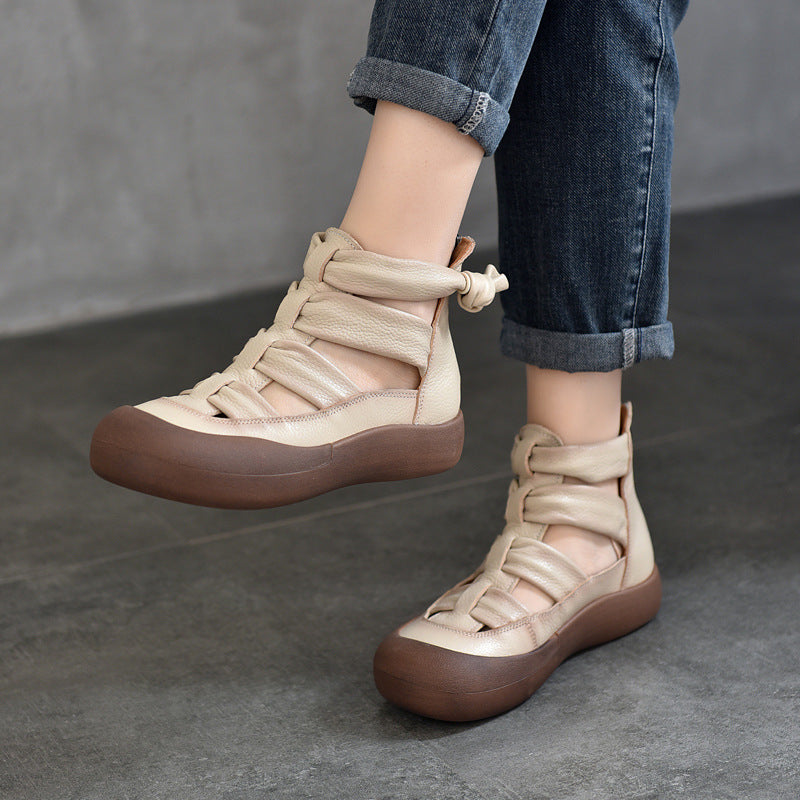 Women's Roman Style Flat Hollow Out Back Sandals