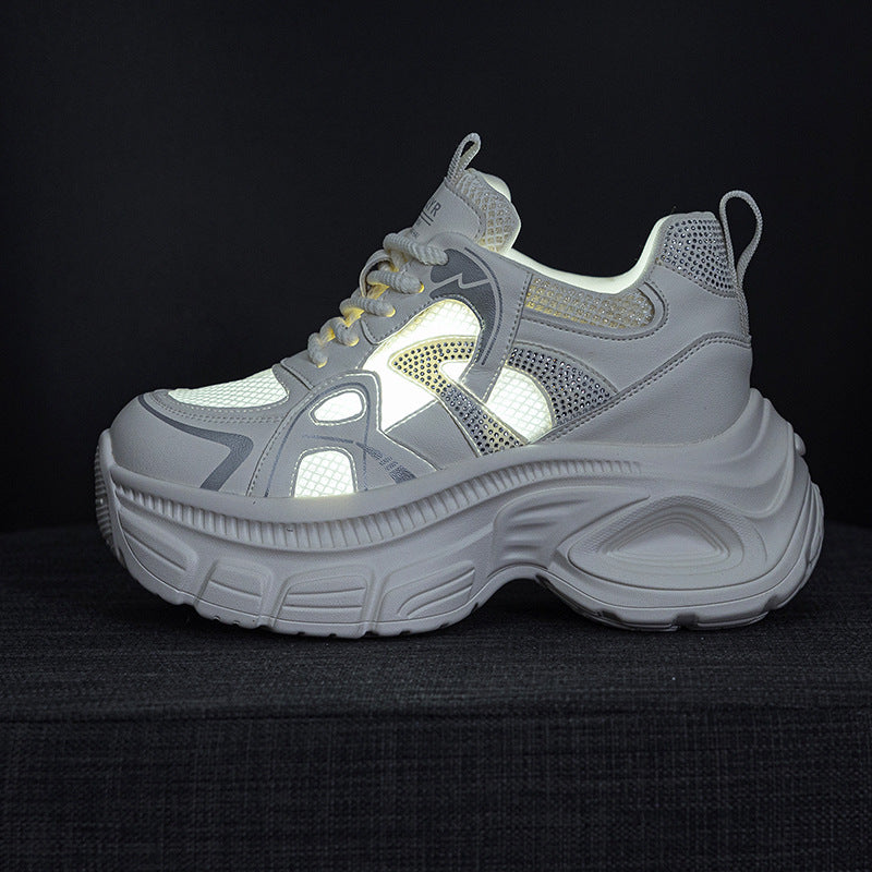 Women's Transparent Mesh Height Increasing Insole Plus Women's Casual Shoes