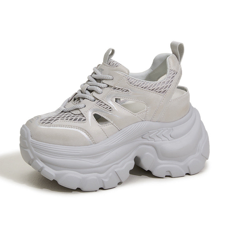 Women's Platform Dad Summer Hollow Hole Breathable Sneakers