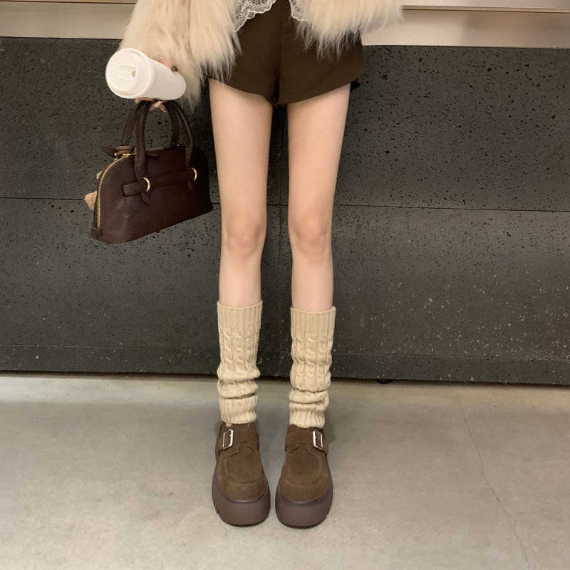 Women's Elegant Metal Buckle Chunky Platform Loafers