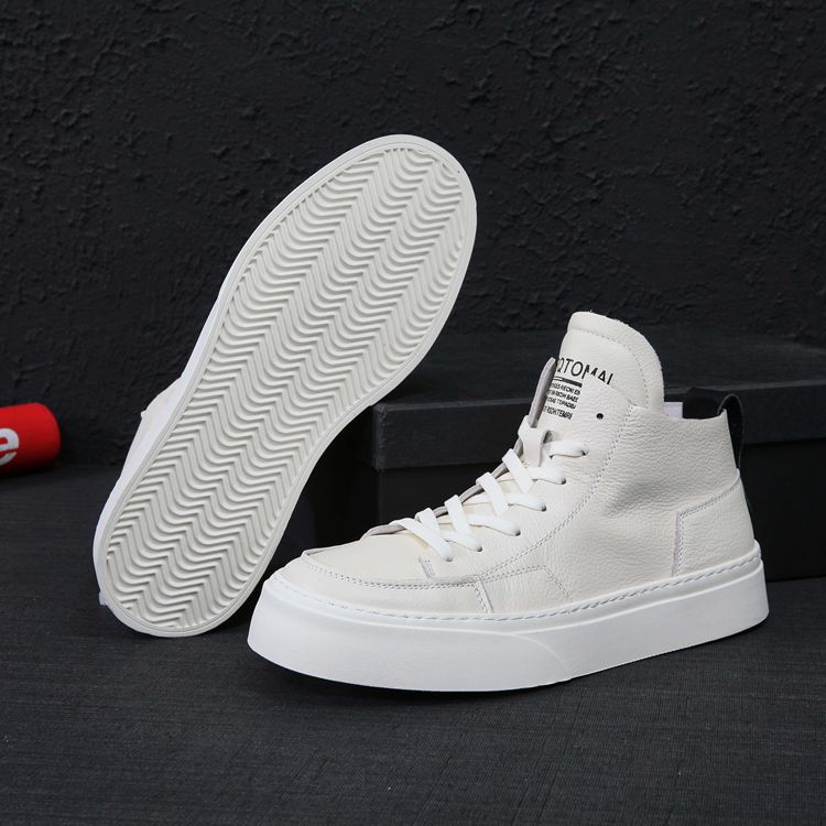 Men's Spring Korean Style Versatile White Platform Sneakers